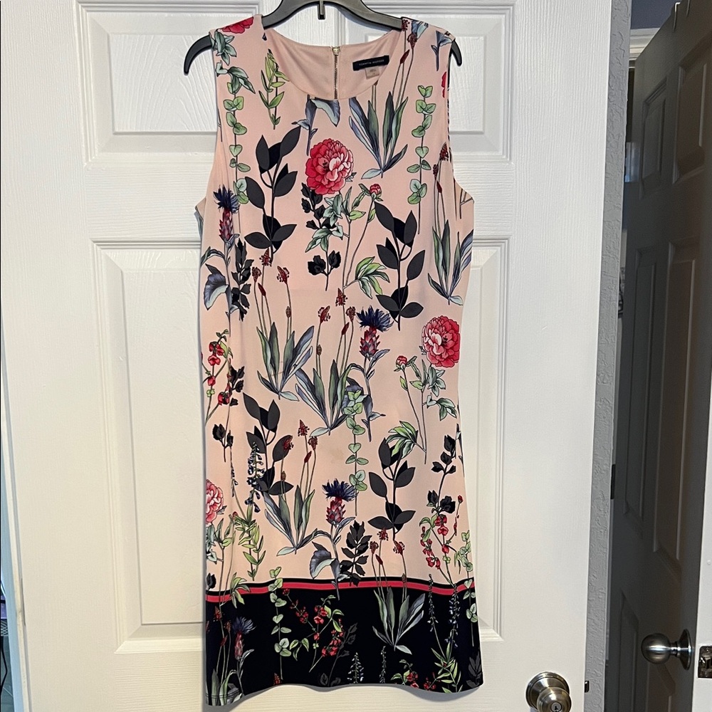 Floral Sleeveless Dress - Pink and Black